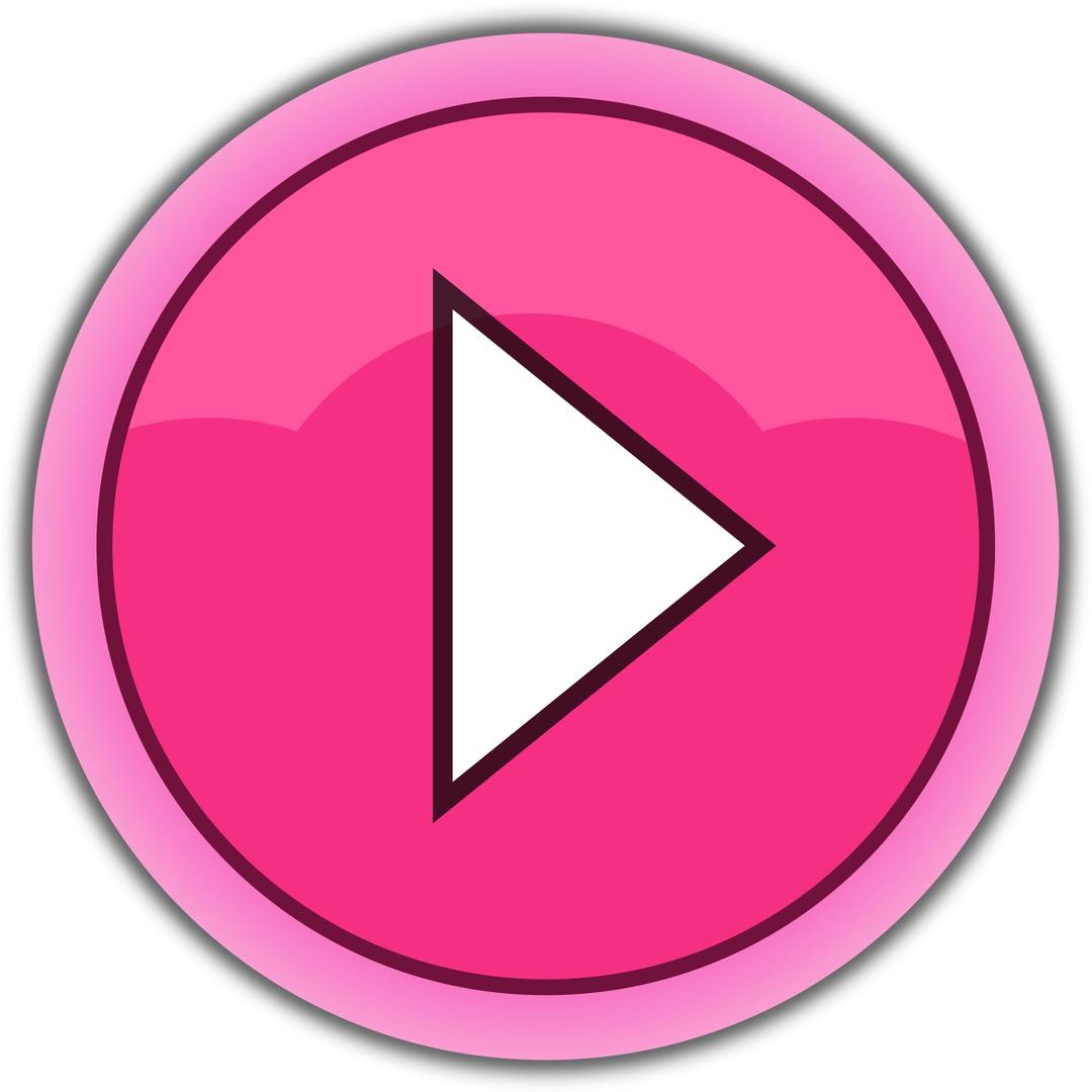 pink button play png transparent