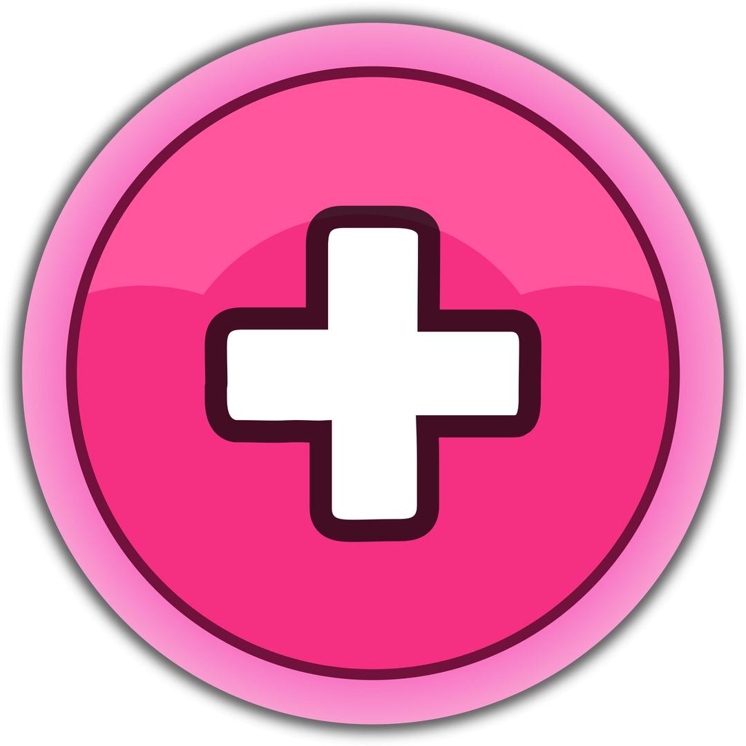 pink button plus png transparent