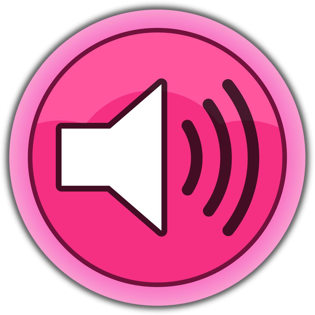 Pink button "Sound on" png transparent