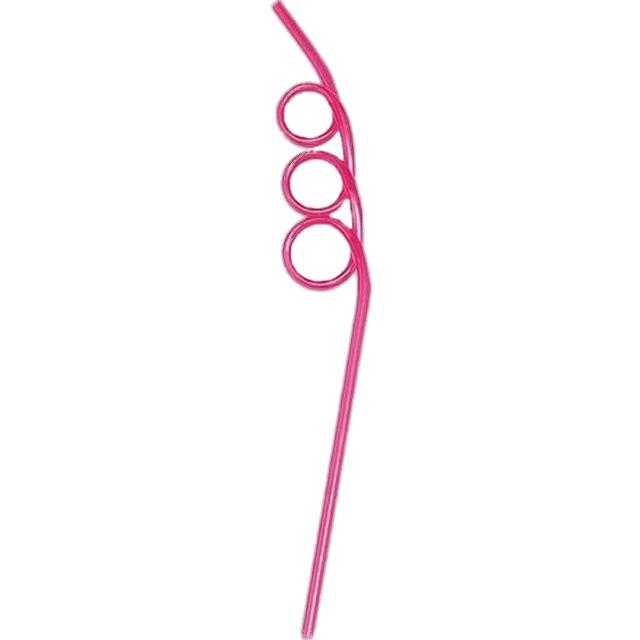 Pink Curly Wurly Straw png transparent