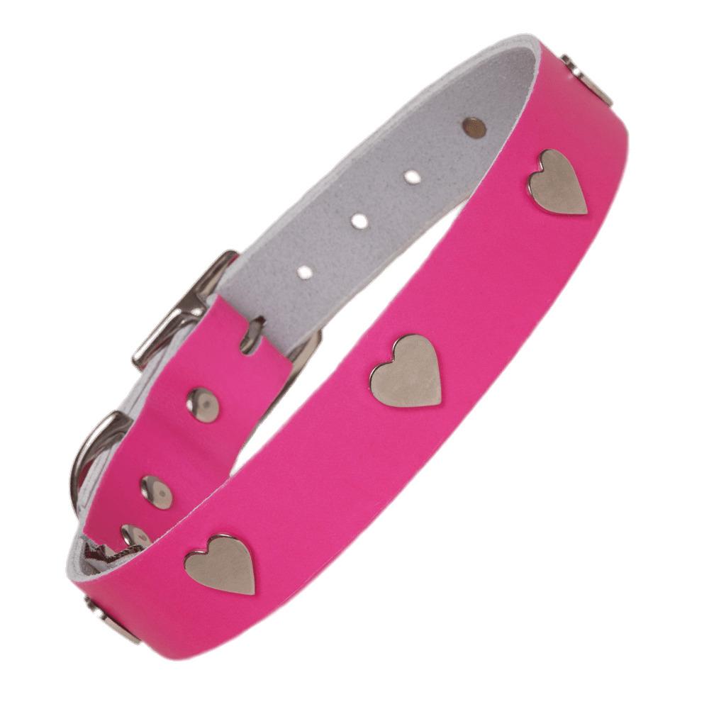 Pink Dog Collar With Hearts png transparent