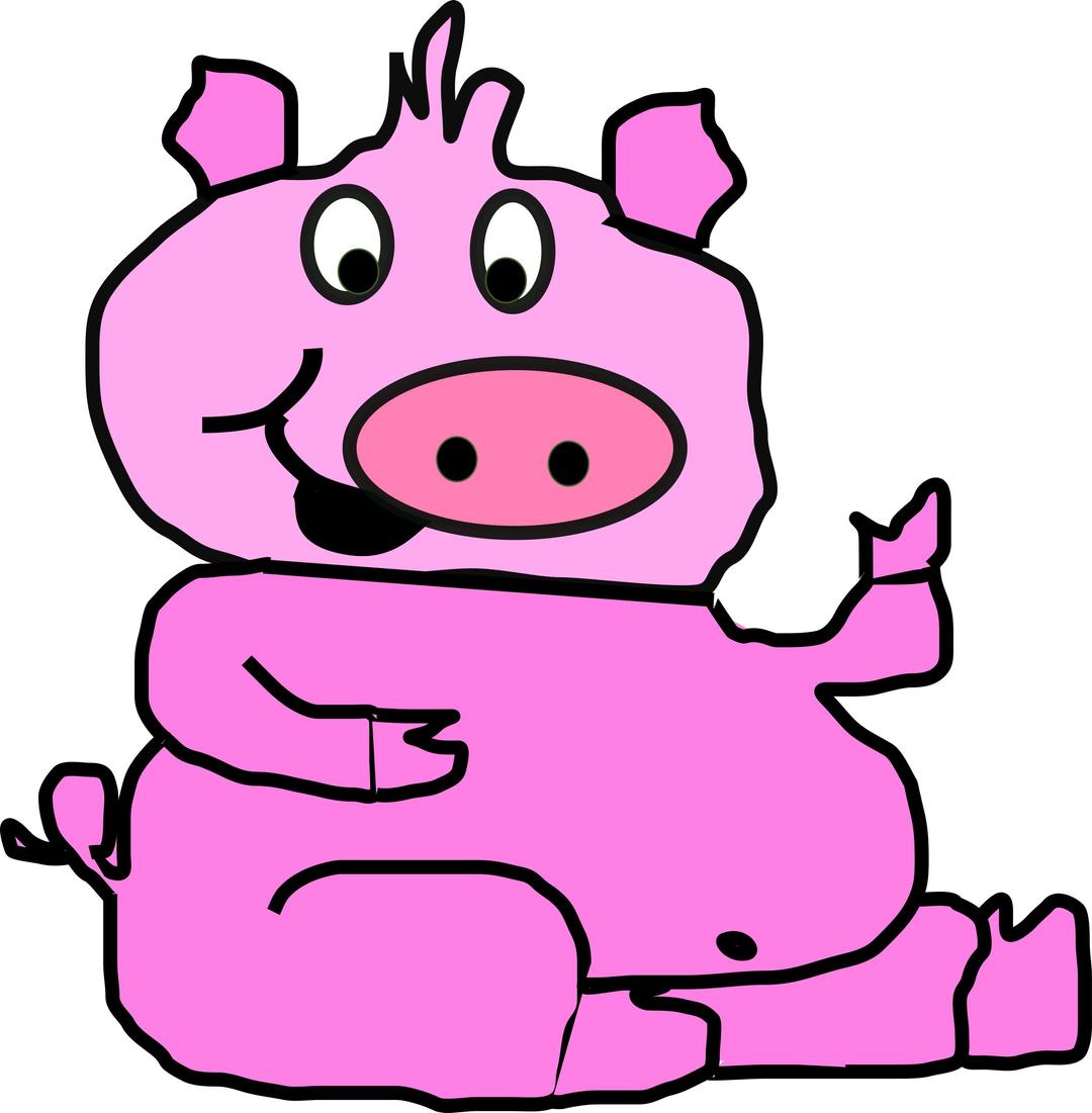Pink pig png transparent