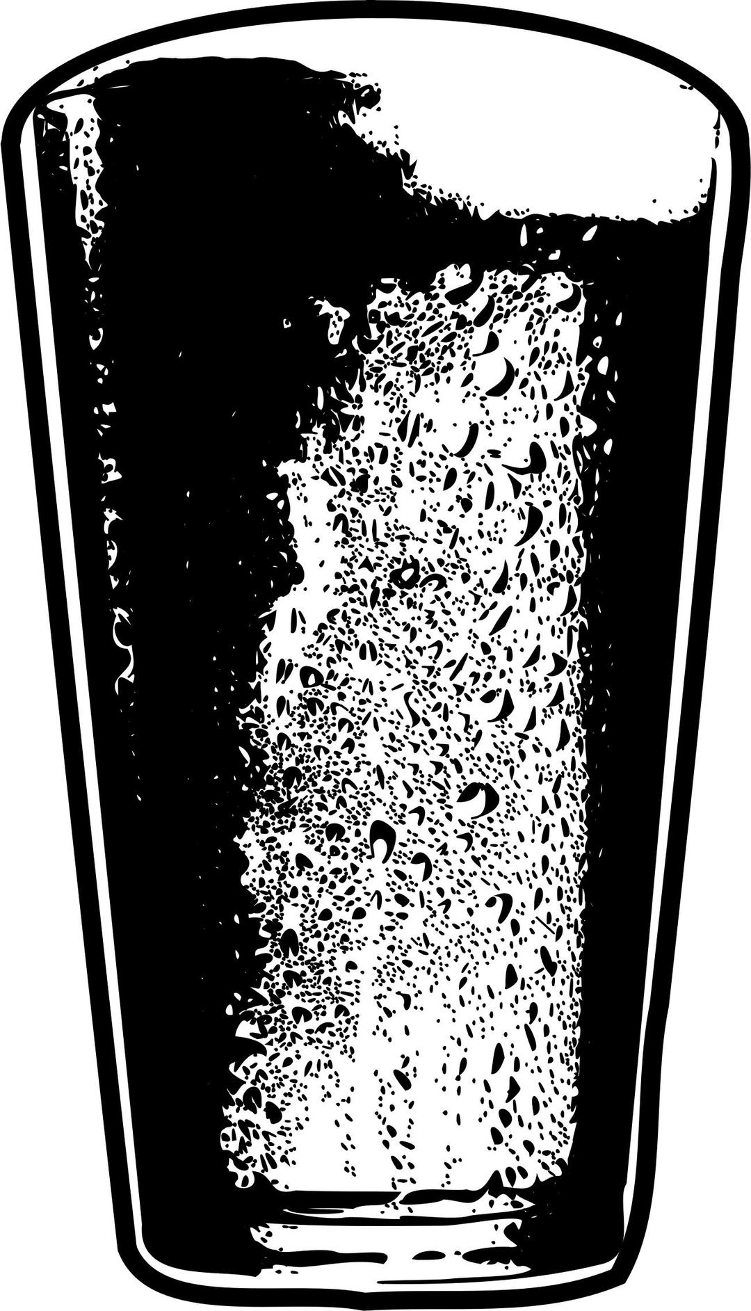Pint of Beer Detailed Black and White png transparent