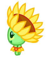 Pipa the Smiley Sunflower Turned To the Left png transparent