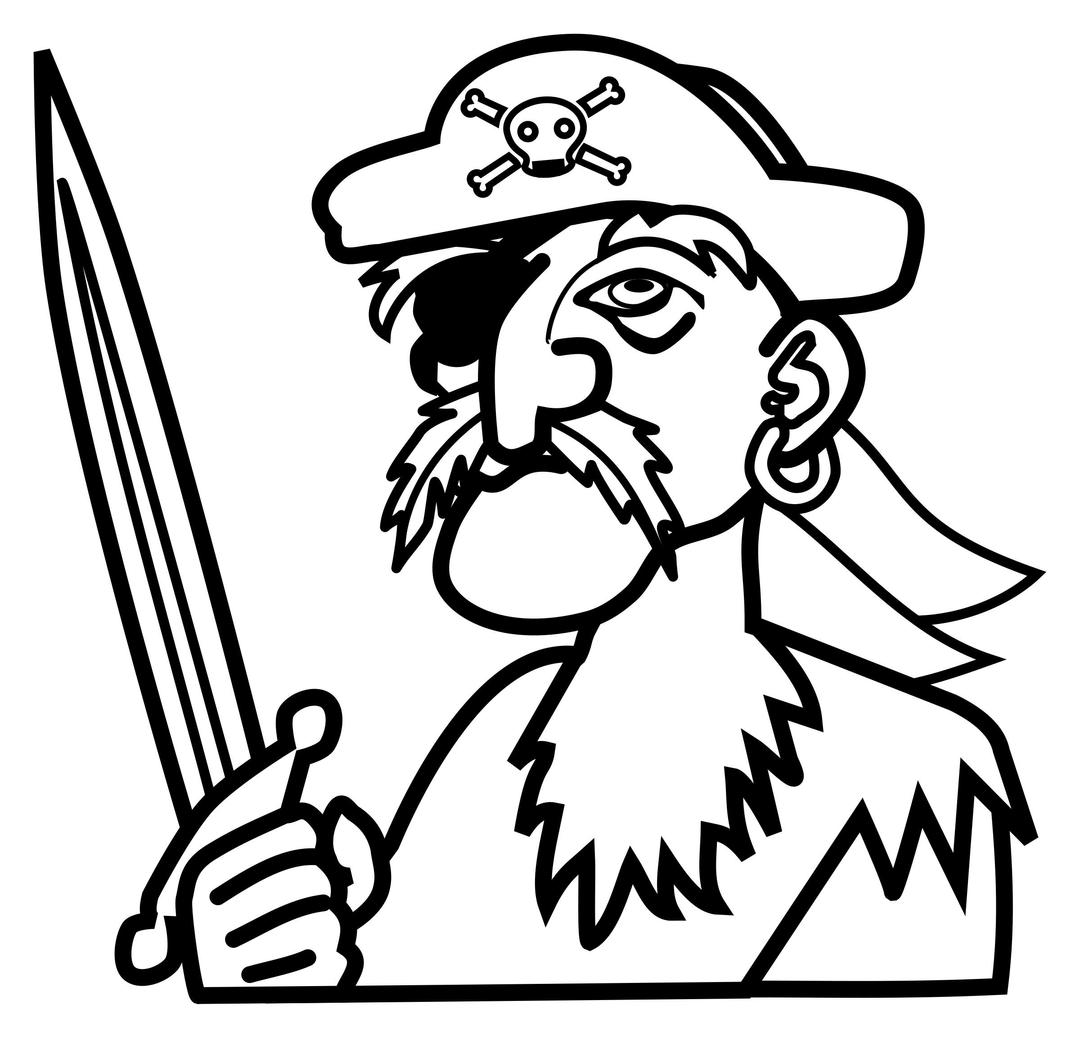 pirate - lineart png transparent