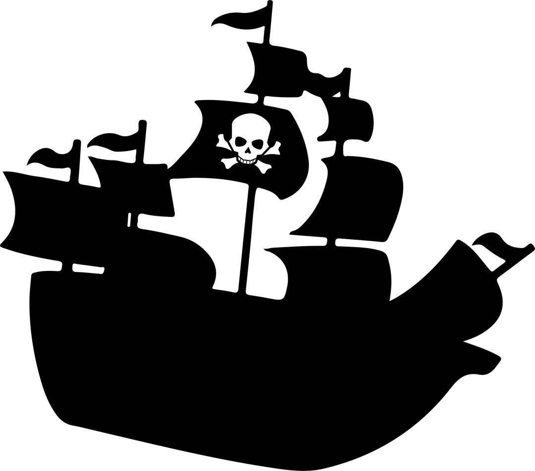 Pirate Ship Silhouette png transparent
