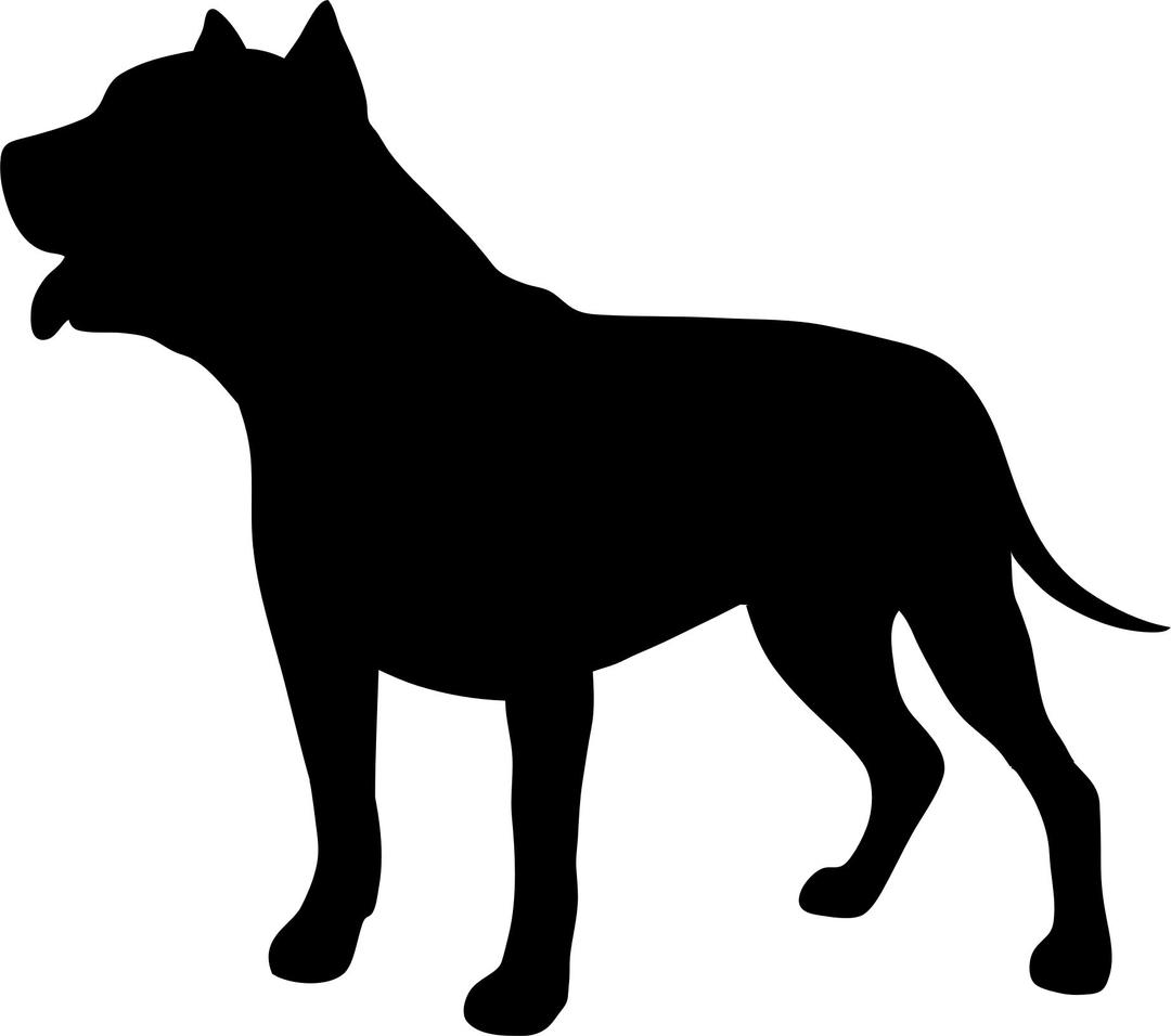 Pit Bull Dog Silhouette png transparent