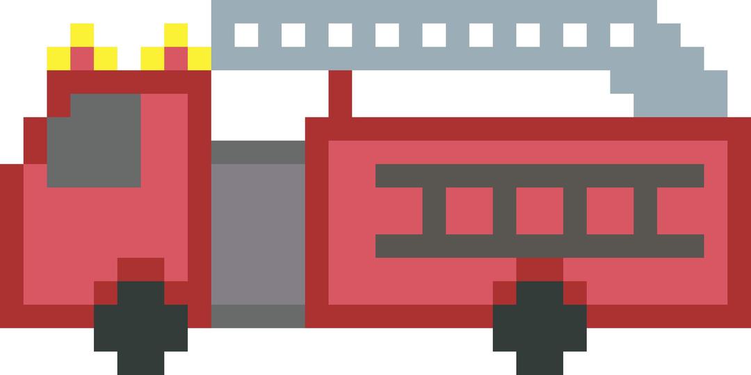 Pixel art fire engine png transparent