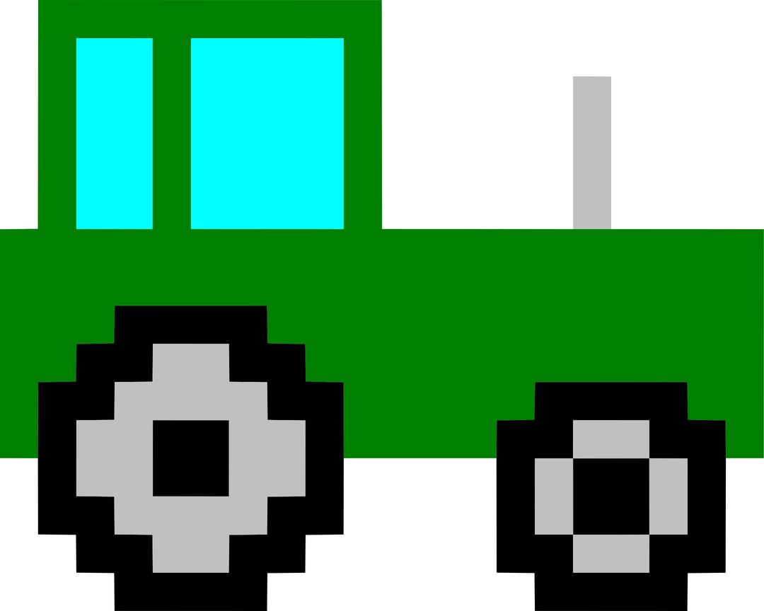 Pixel art tractor png transparent