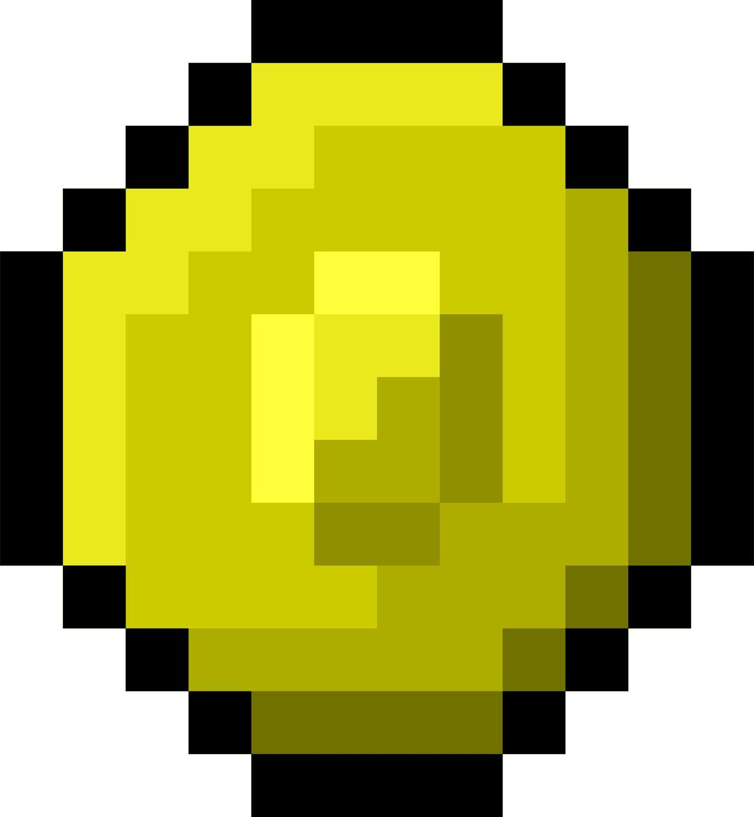 Pixel Gold Coin png transparent