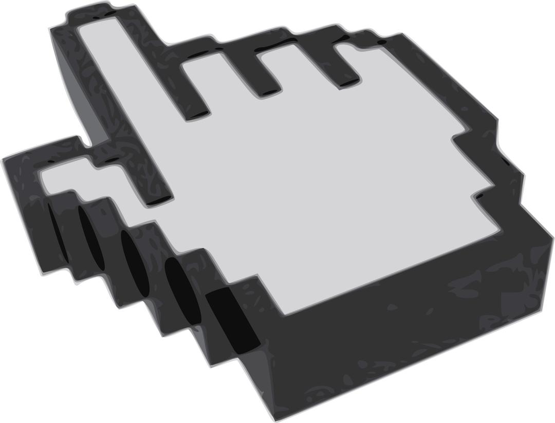 Pixel Hand Cursor 3D png transparent