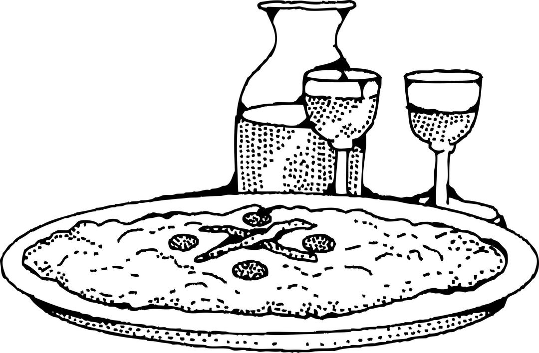 pizza and wine png transparent