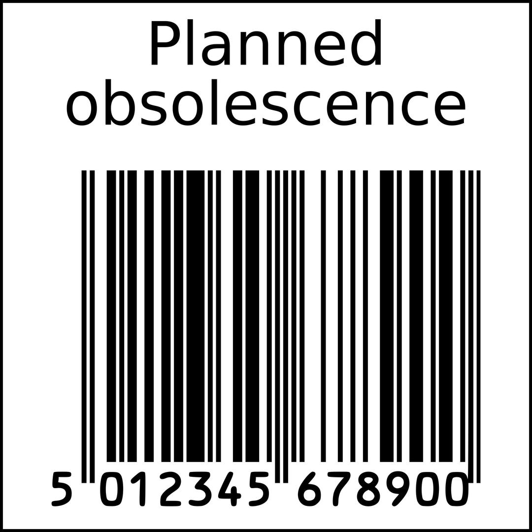 Planned obsolescence barcode in squarre png transparent