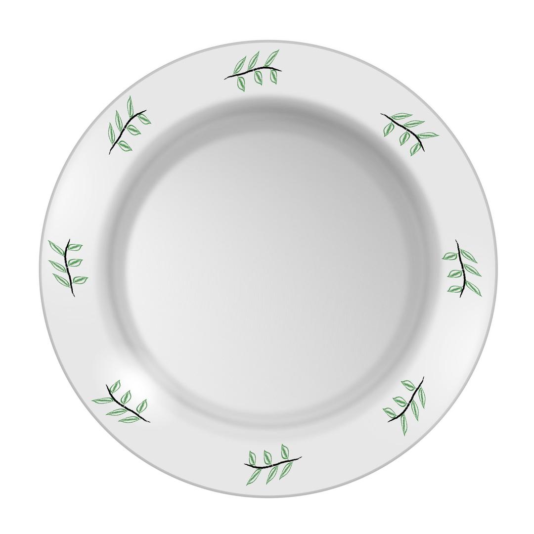Plate with leaf pattern png transparent