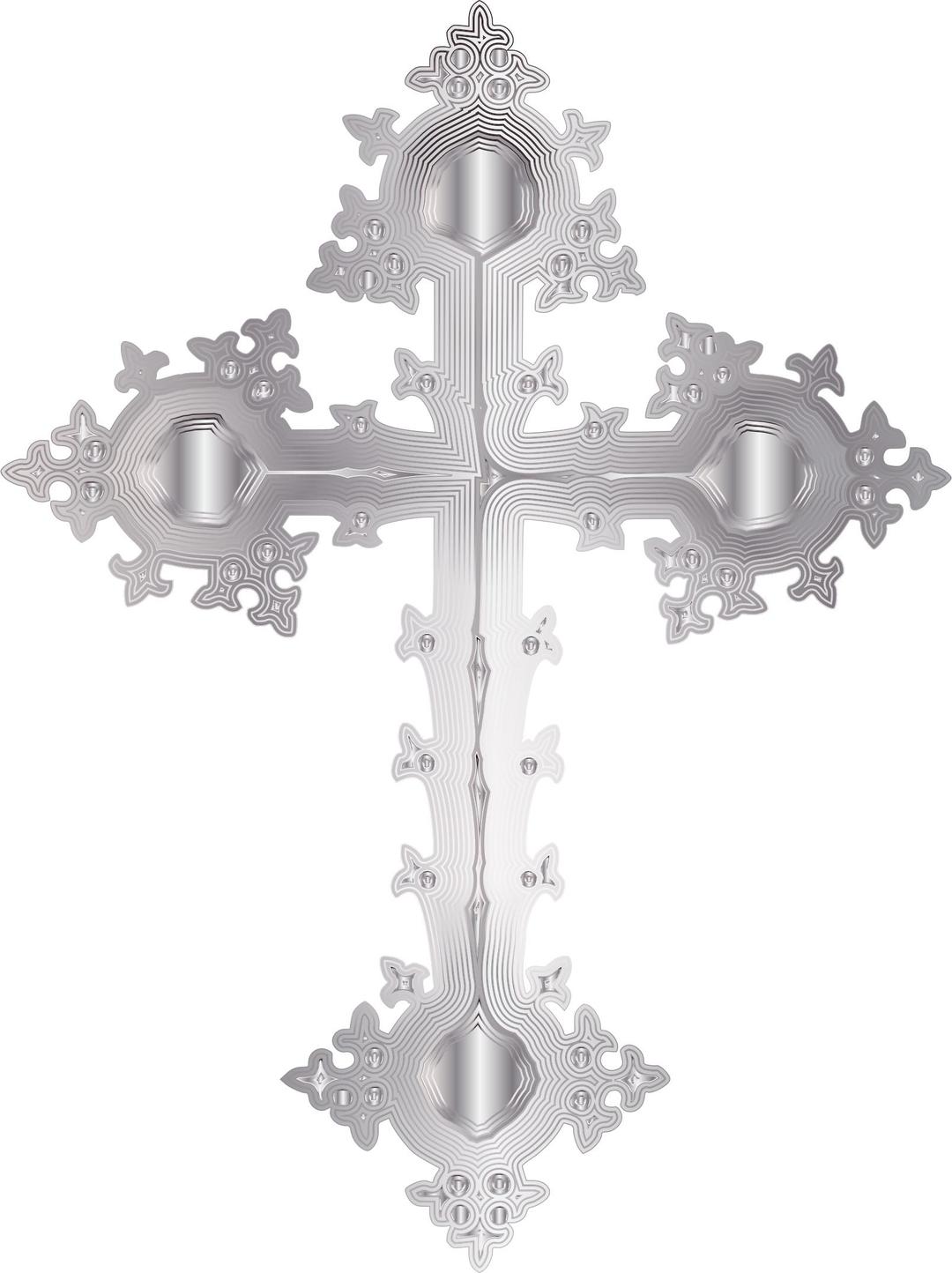 Platinum Ornate Cross No Background png transparent
