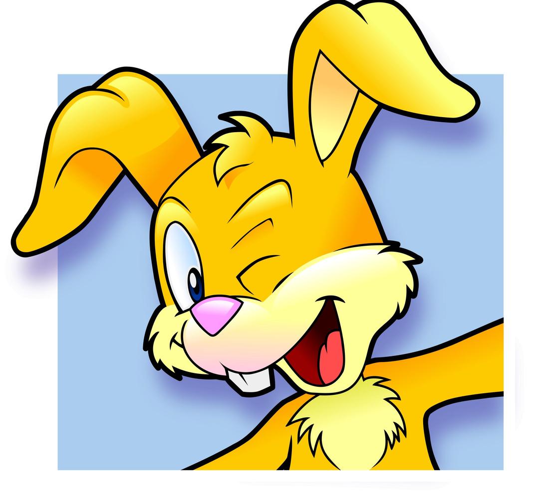Playful bunny avatar png transparent