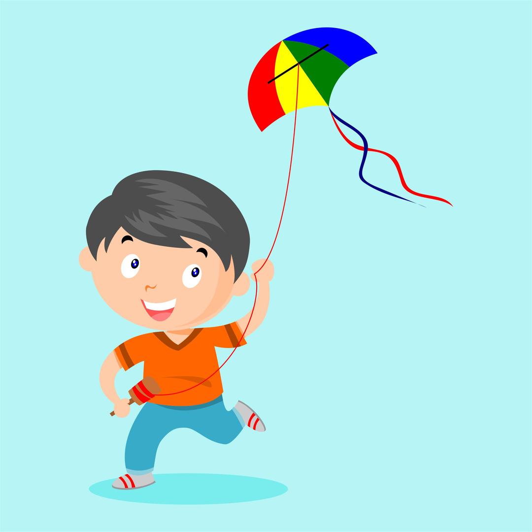 playing kite  png transparent