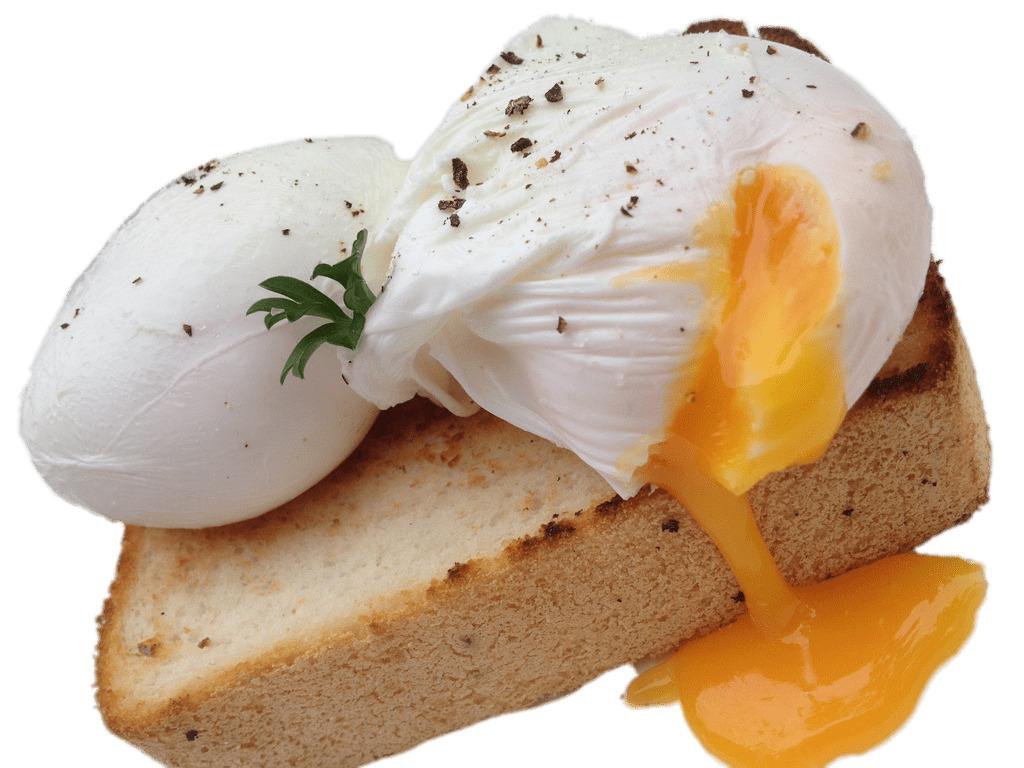 Poached Eggs on Toast png transparent