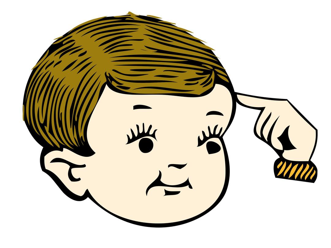Pointing at your head png transparent