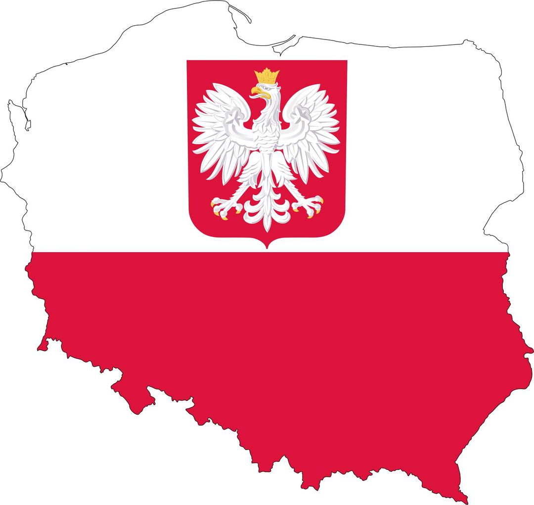Poland Map Flag With Coat Of Arms png transparent