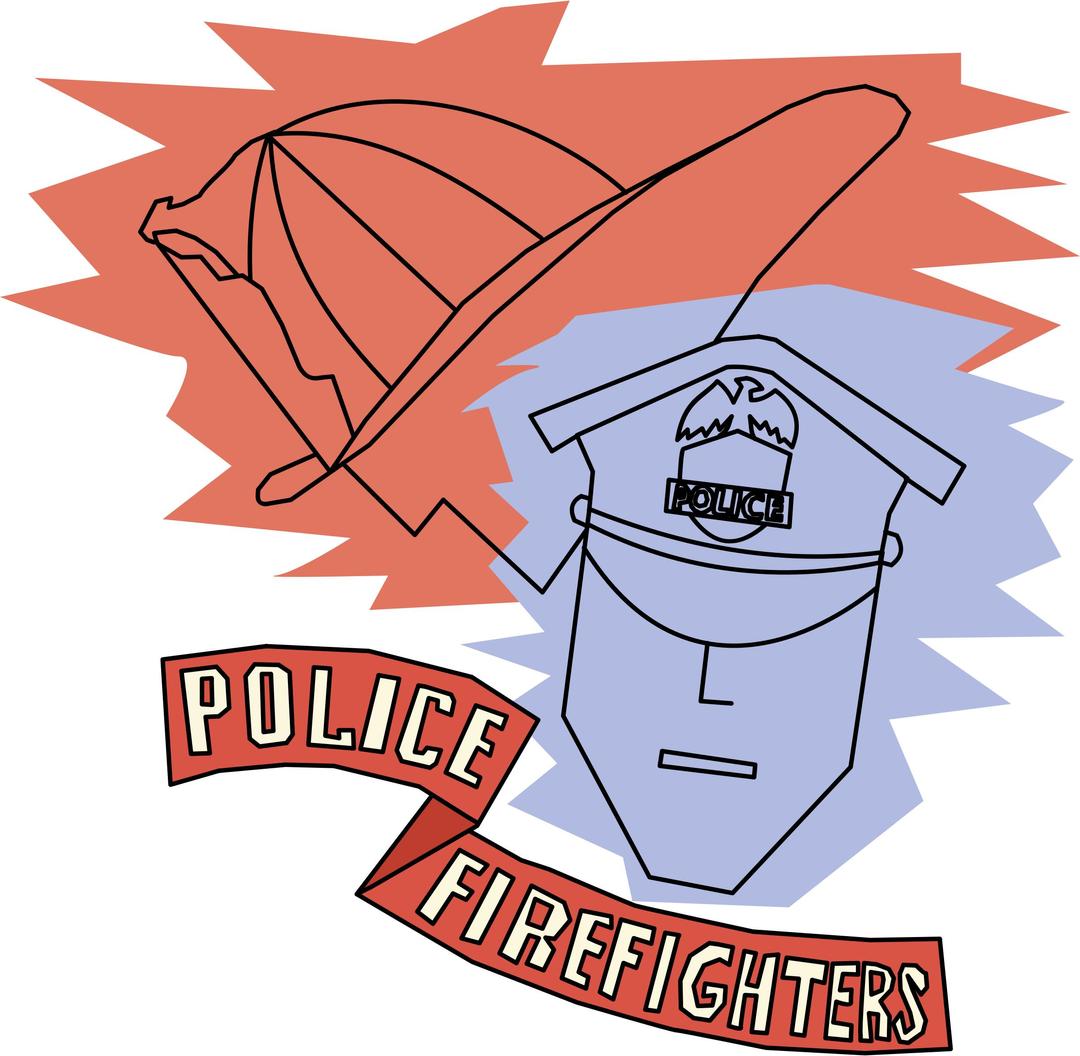 Police and Firefighters png transparent