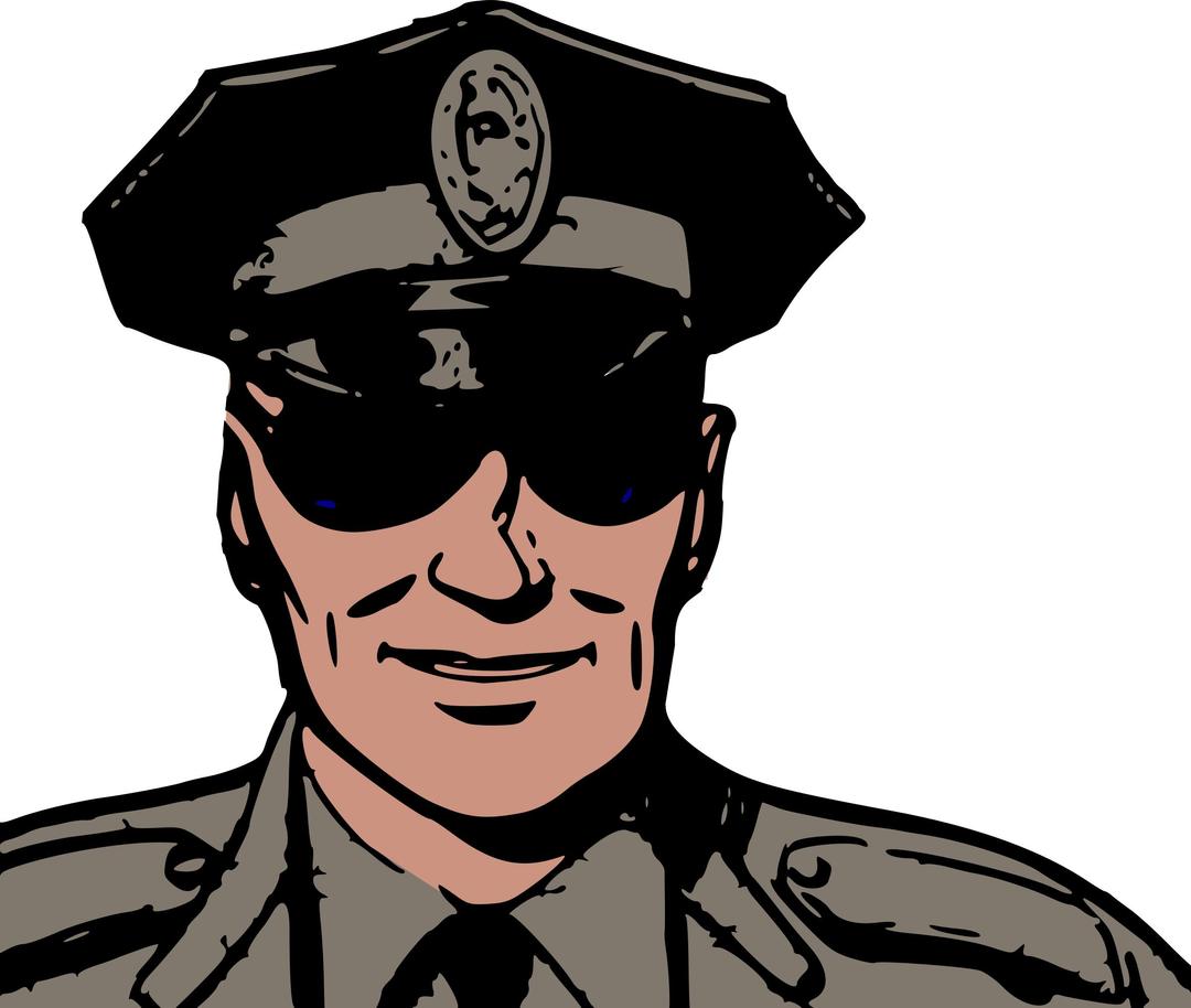 Police in sunglasses png transparent
