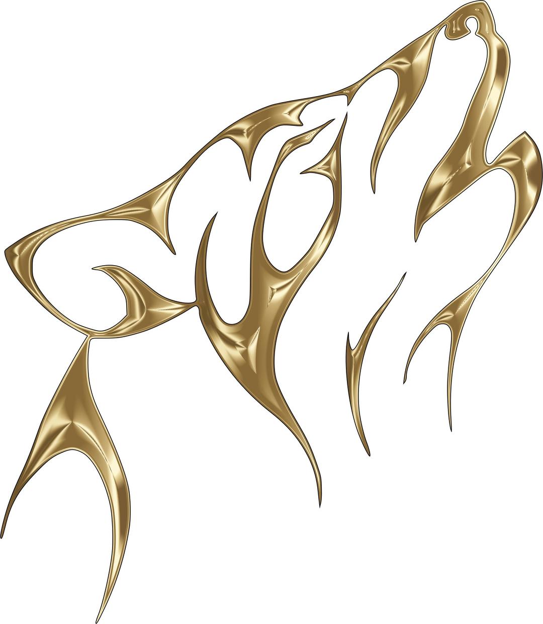 Polished Copper Tribal Wolf No Background png transparent