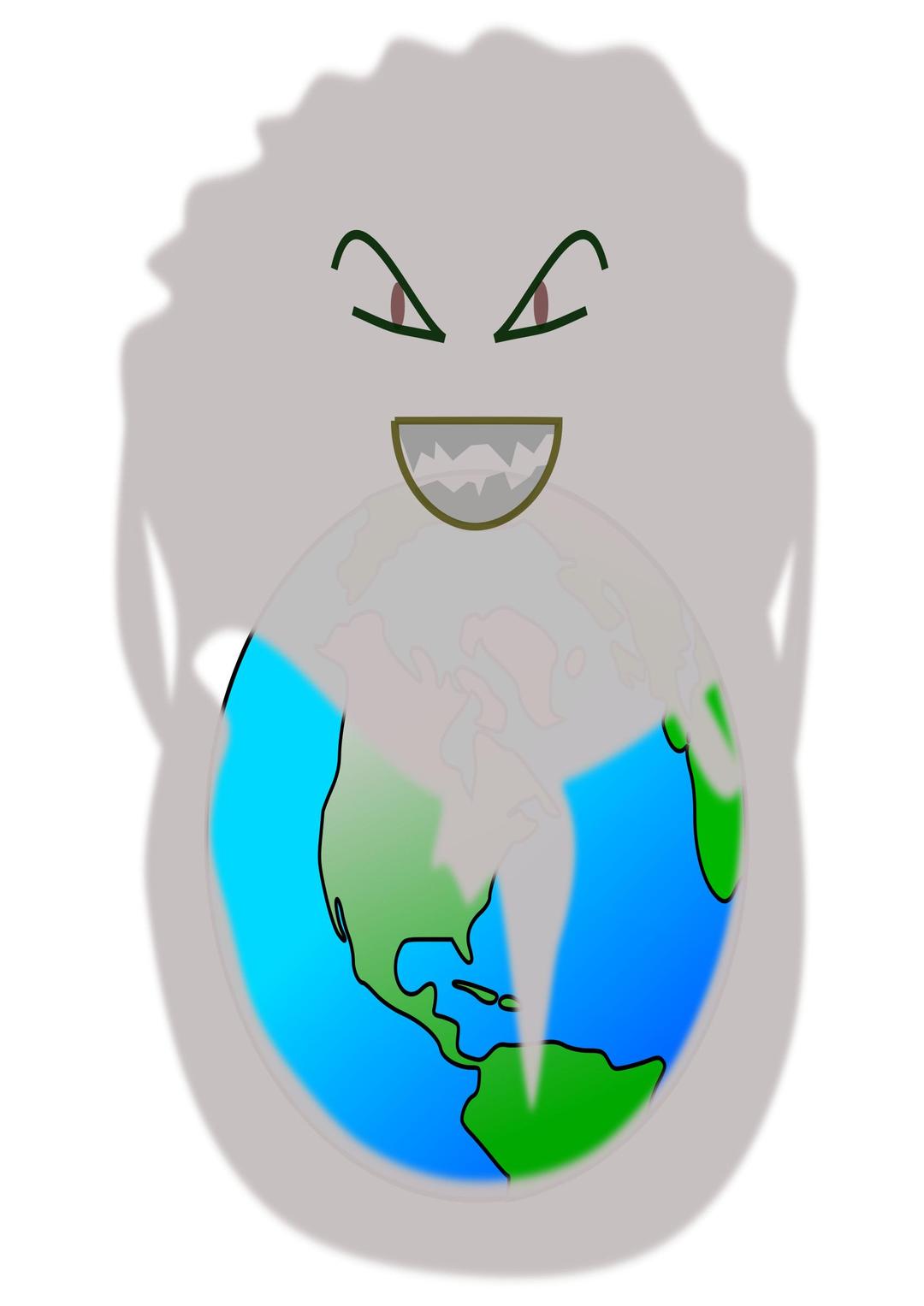 Polluting earth png transparent