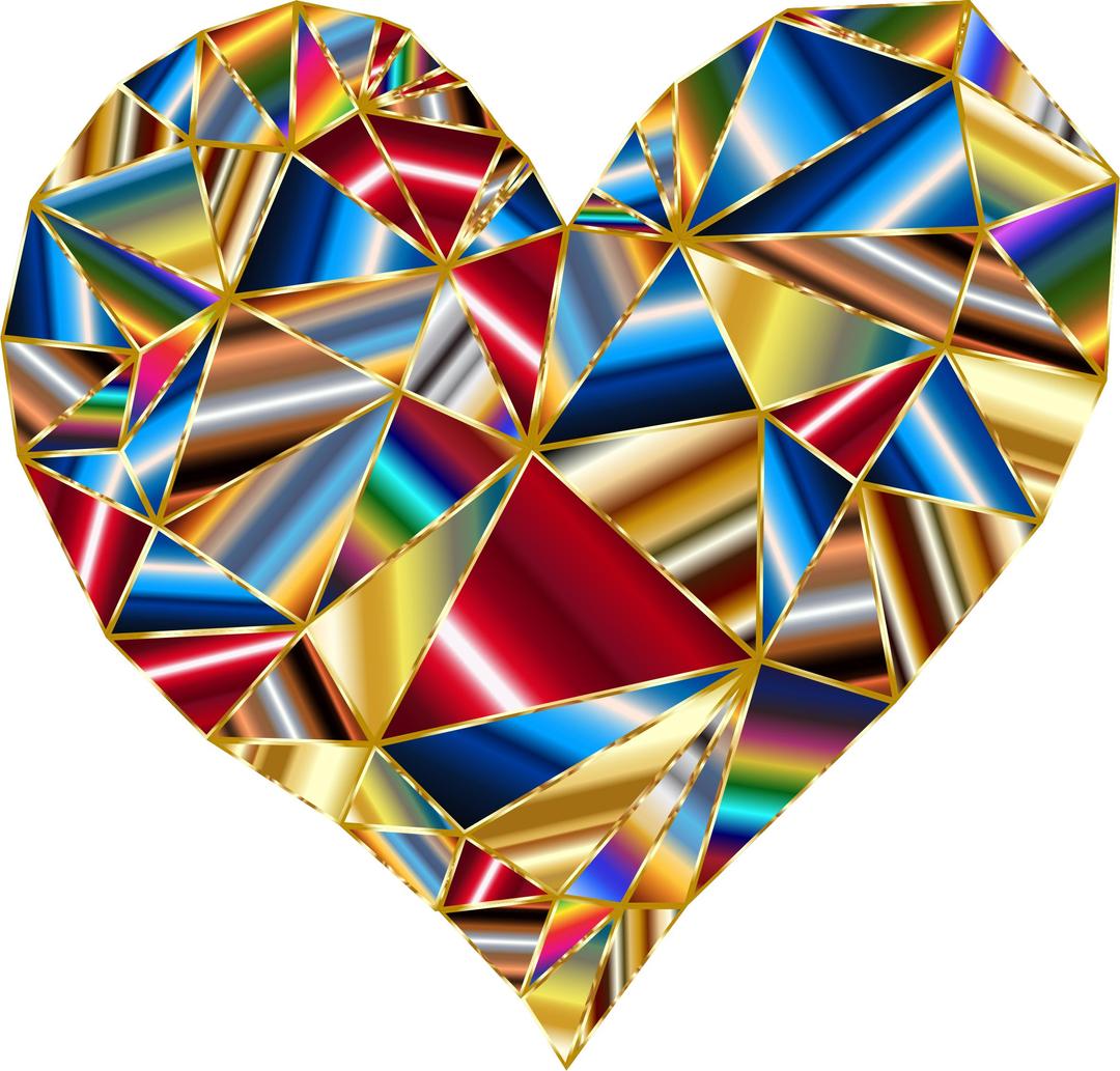 Polychromatic Low Poly Heart 4 png transparent