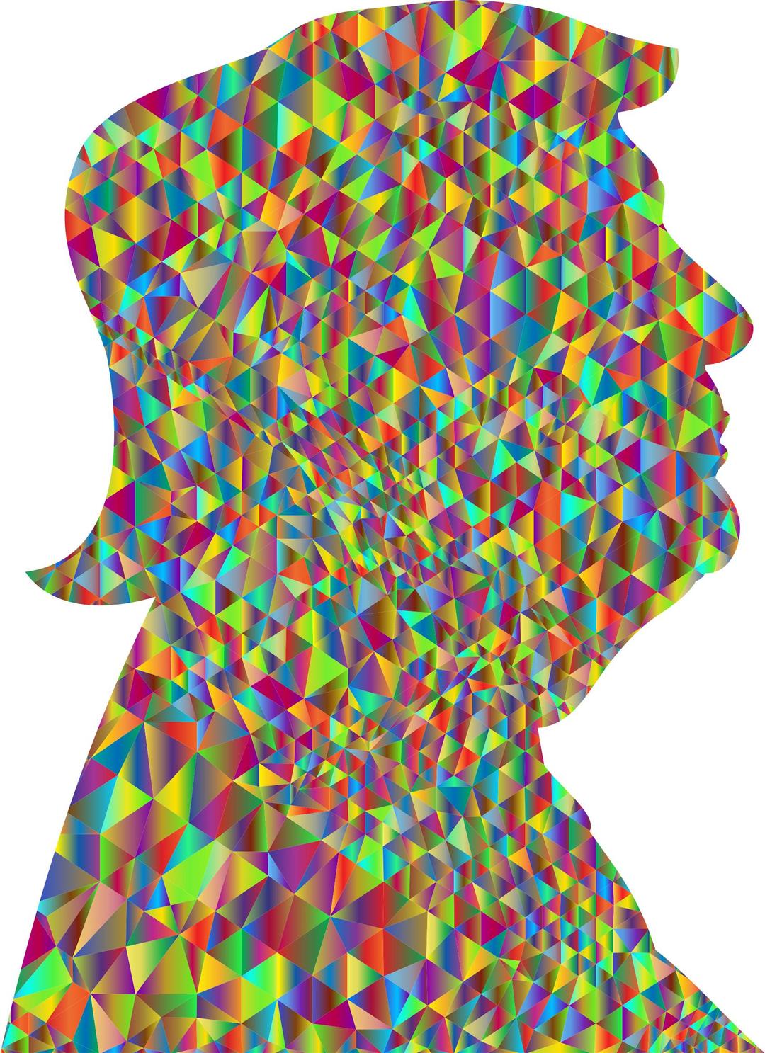 Polychromatic Low Poly Trump Profile Silhouette png transparent