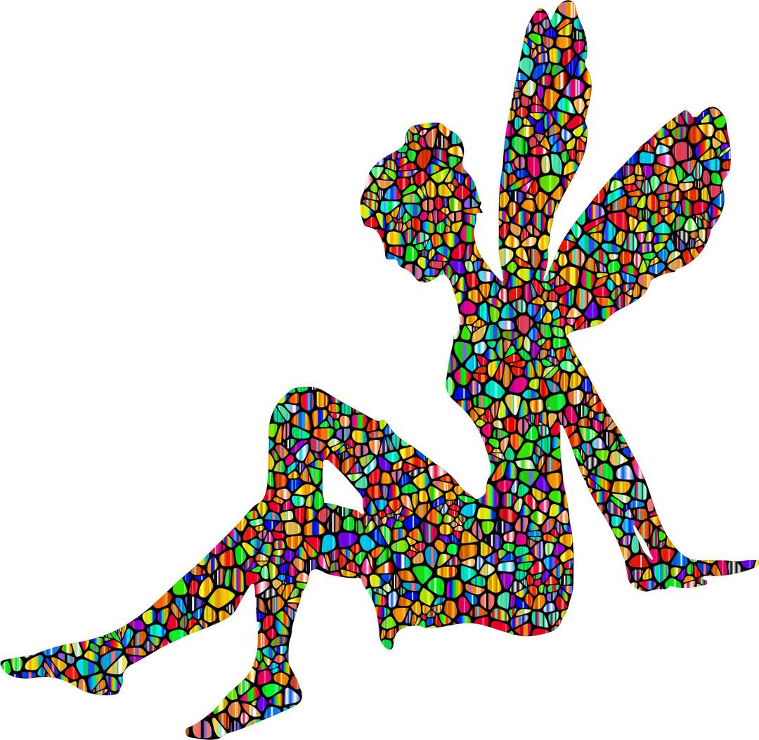 Polychromatic Tiled Female Fairy Relaxing png transparent