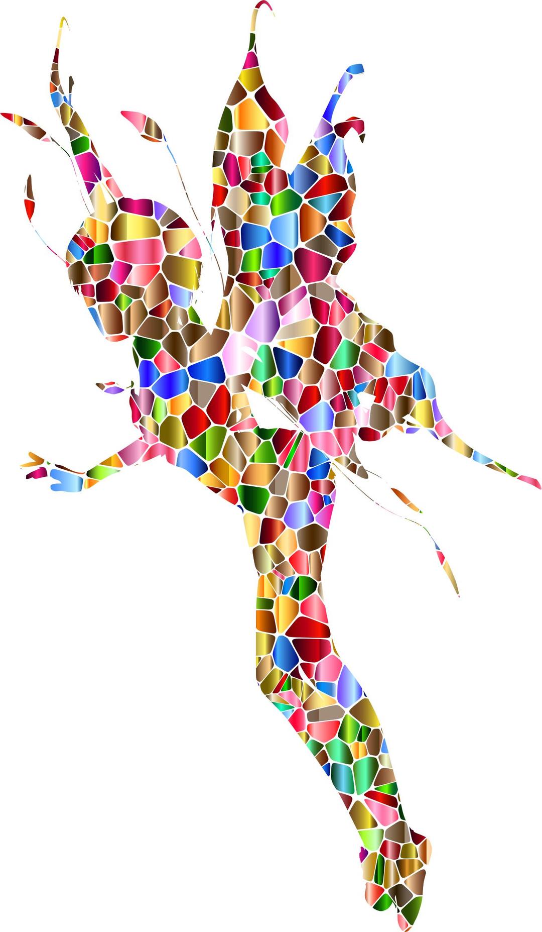 Polychromatic Tiled Female Fairy Silhouette png transparent
