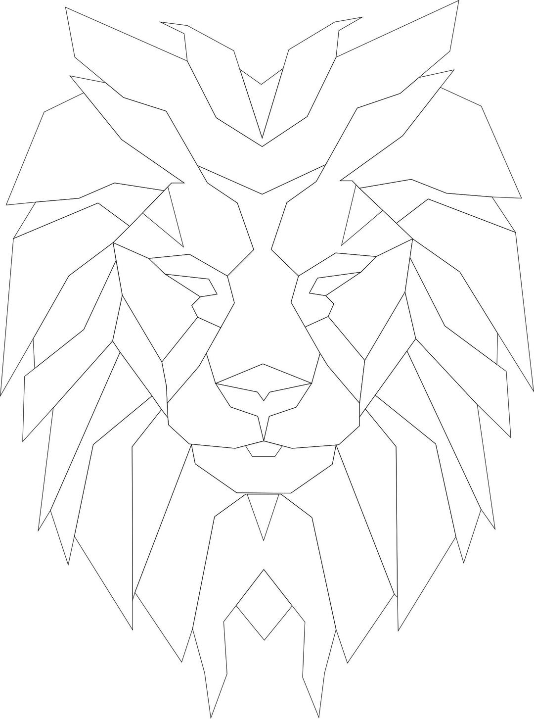 Polygonal Lion Face Wireframe png transparent