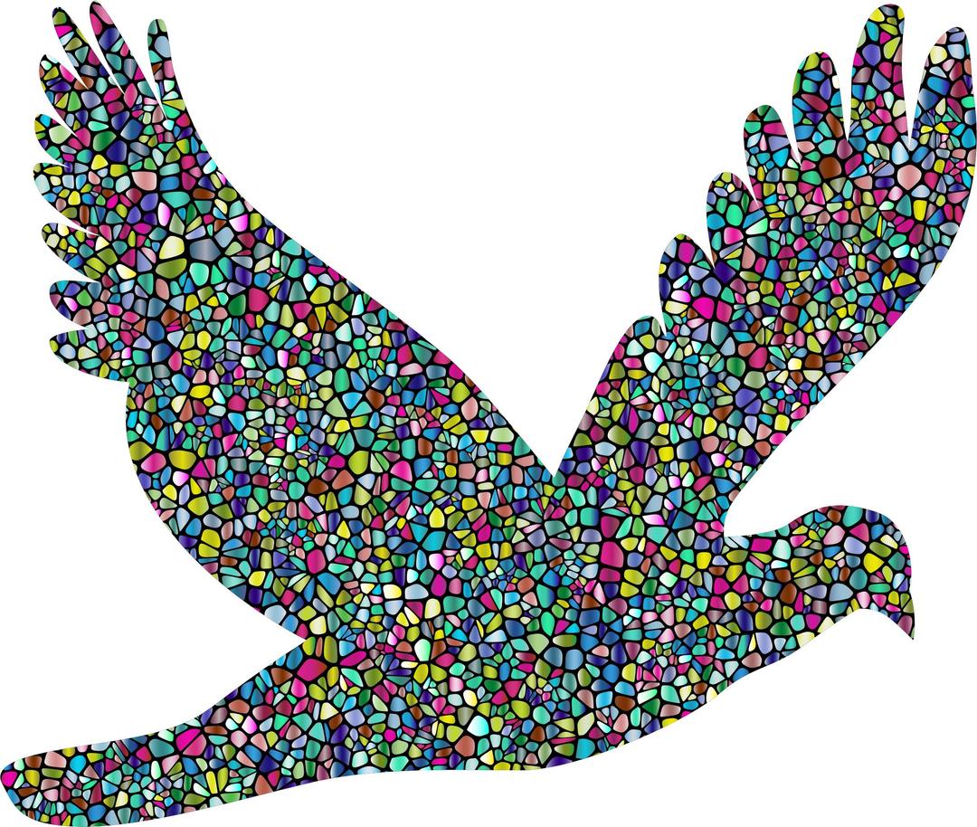 Polyprismatic Tiled Flying Dove Silhouette With Background png transparent