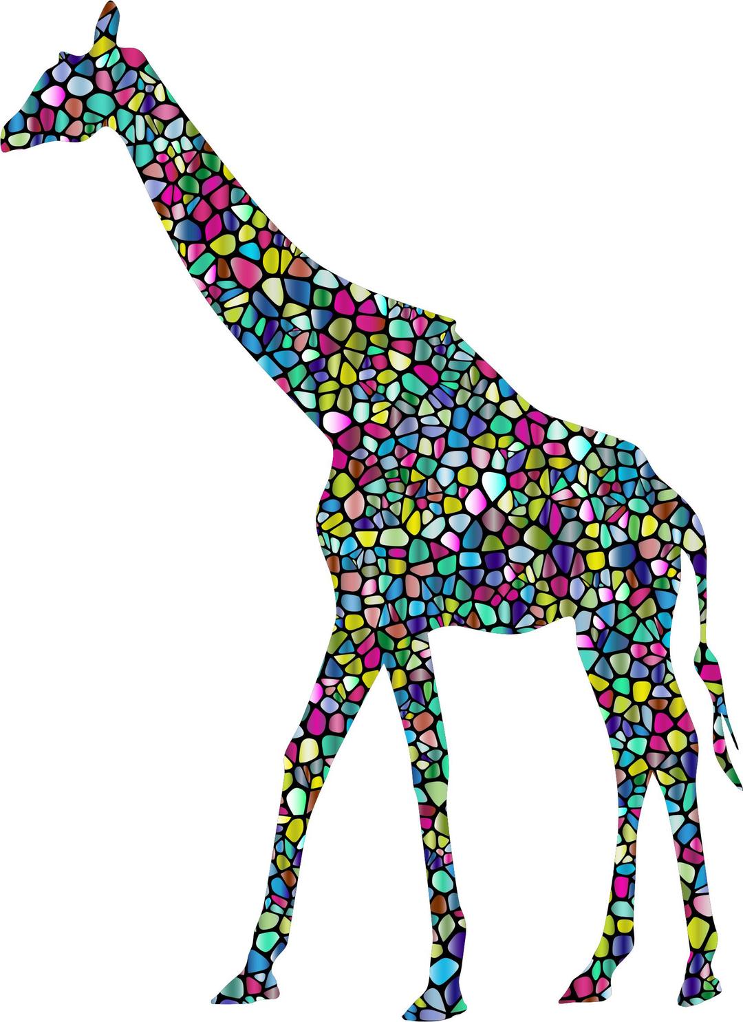 Polyprismatic Tiled Giraffe Landscape Silhouette Minus Landscape With Background png transparent