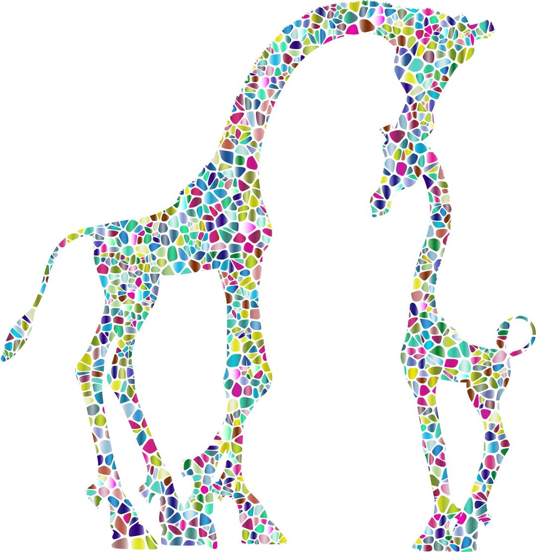 Polyprismatic Tiled Mother And Child Giraffe Silhouette Variation 2 No Background png transparent