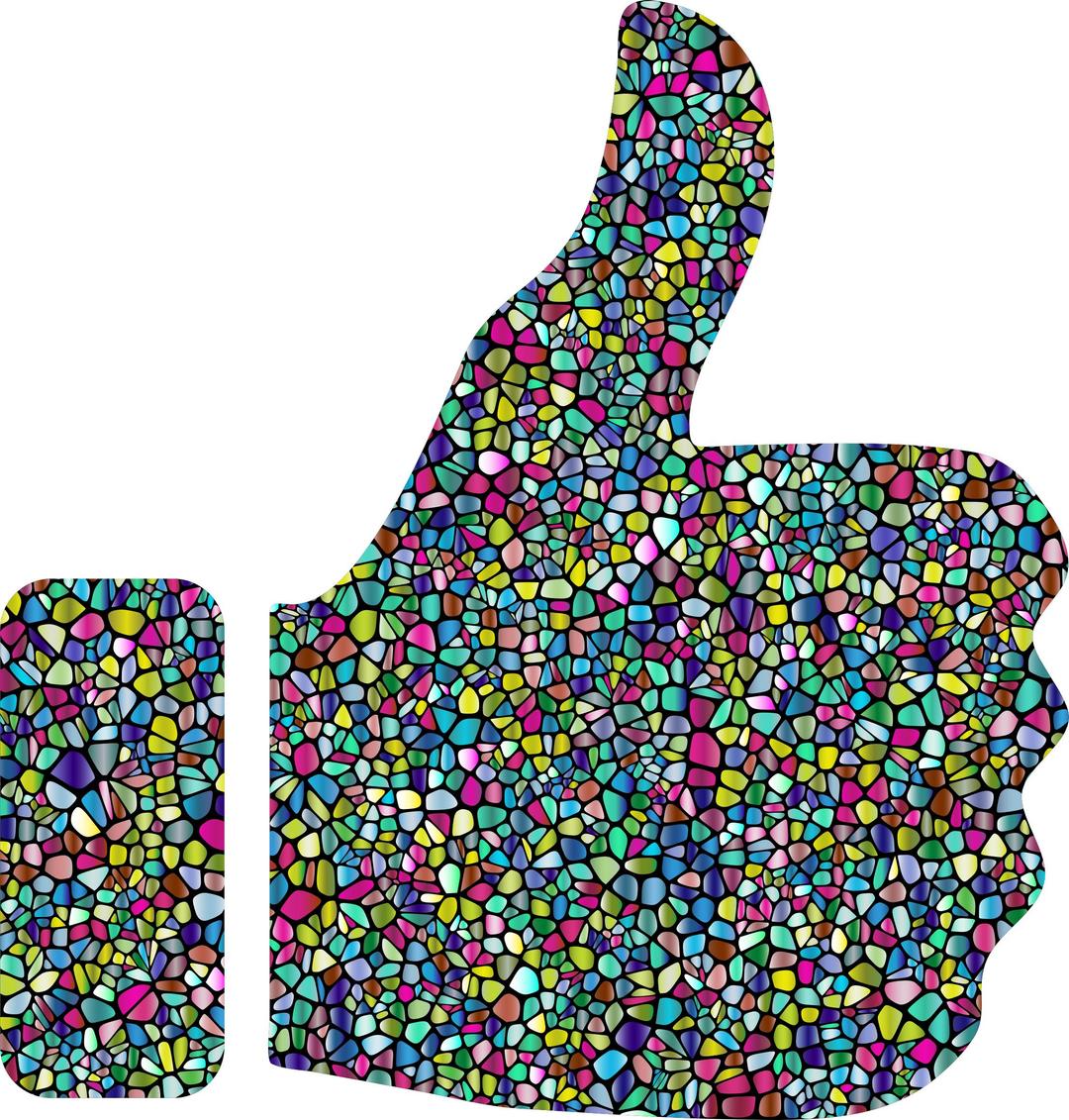 Polyprismatic Tiled Thumbs Up With Background png transparent
