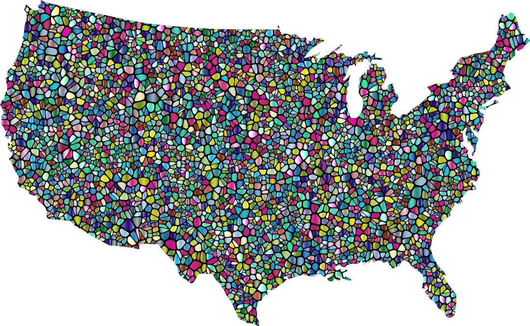 Polyprismatic Tiled United States Map With Background png transparent