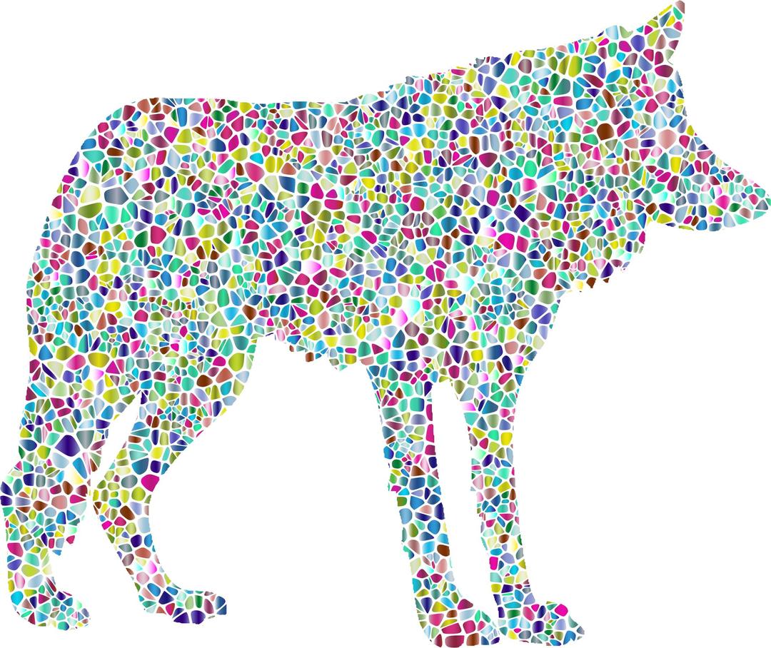 Polyprismatic Tiled Wolf Silhouette 2 png transparent