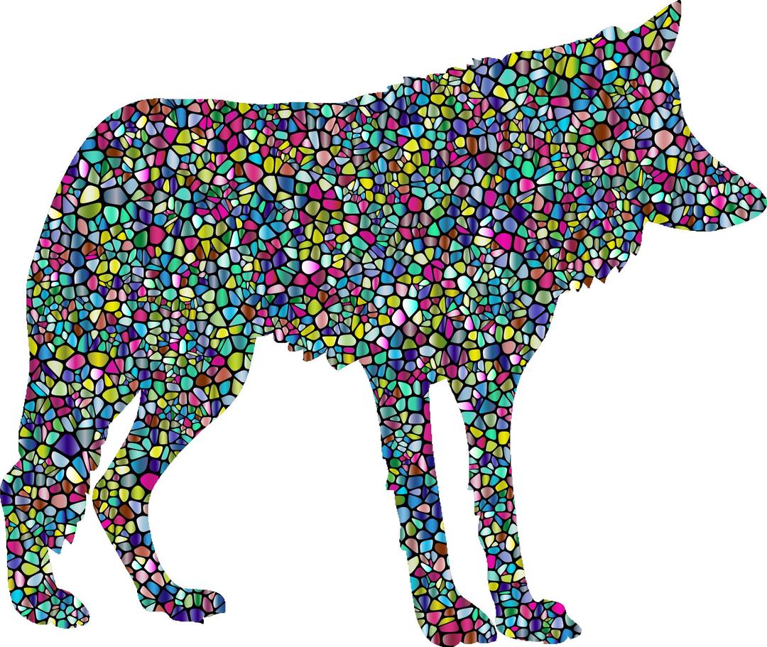 Polyprismatic Tiled Wolf Silhouette 2 With Background png transparent