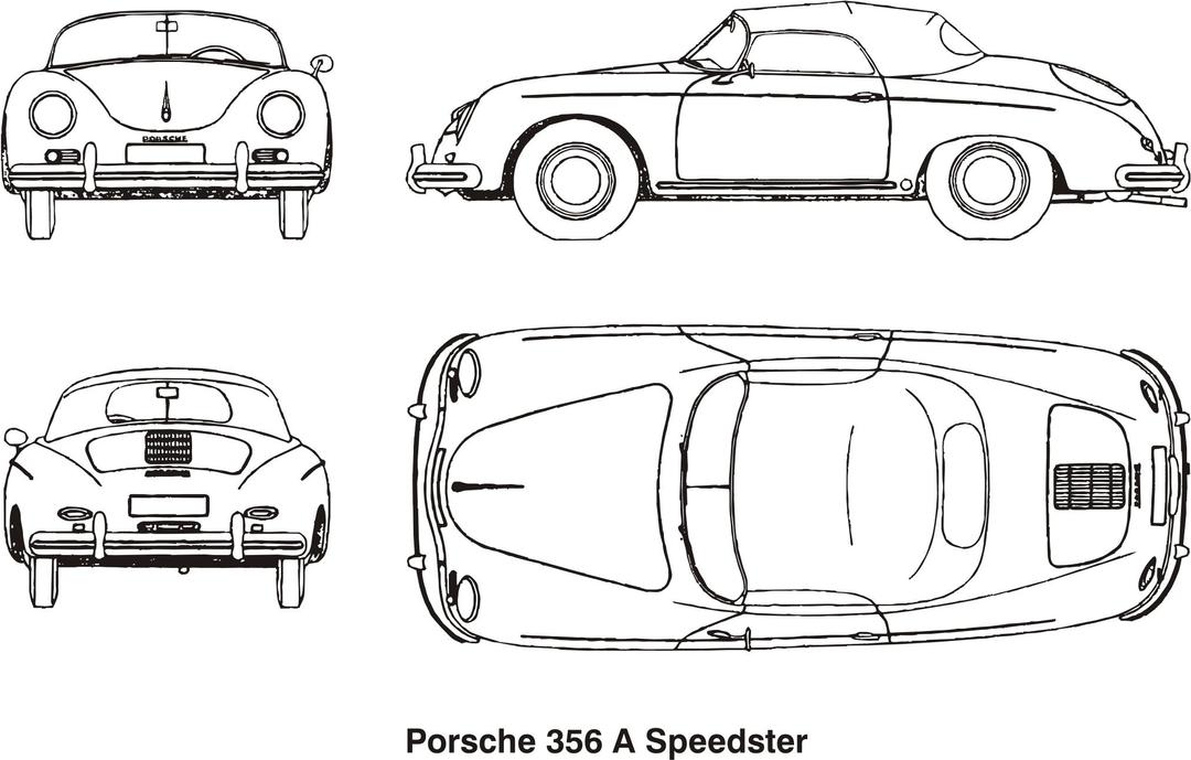Porsche 356 A Speedster, year 1958 png transparent