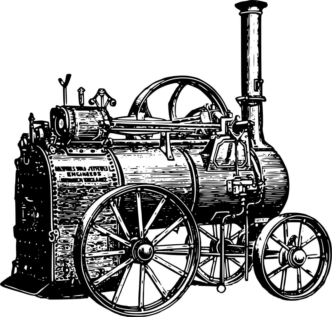 Portable steam engine png transparent