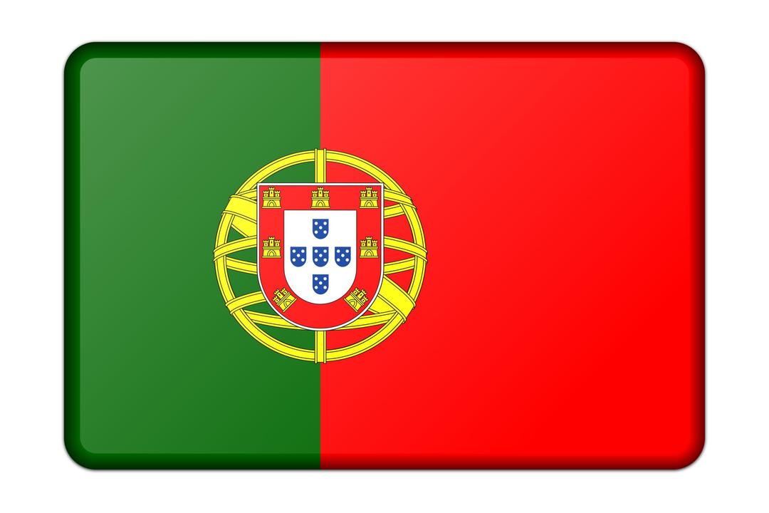 Portugal flag (bevelled) png transparent