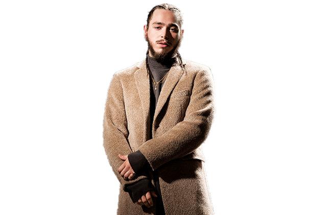 Post Malone Wearing Brown Coat png transparent