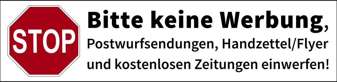 Postbox label "No advertisements, no canvassing" (german) png transparent