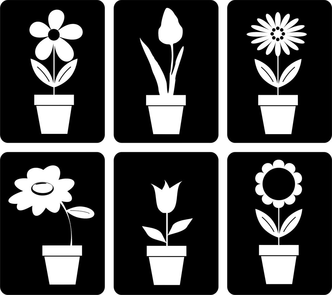 Potted Flowers Icons png transparent