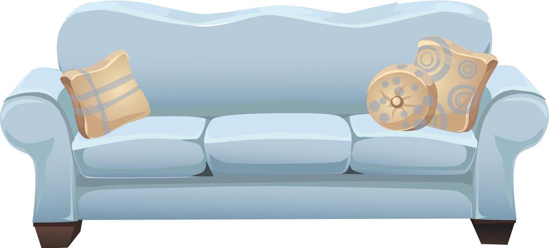 Powder blue sofa png transparent