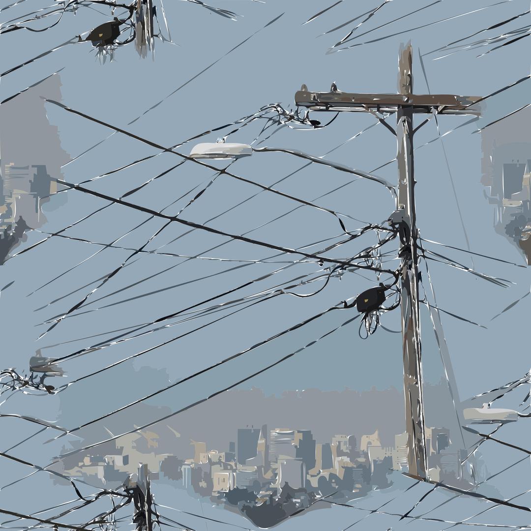 power lines city skyline (oakland) png transparent