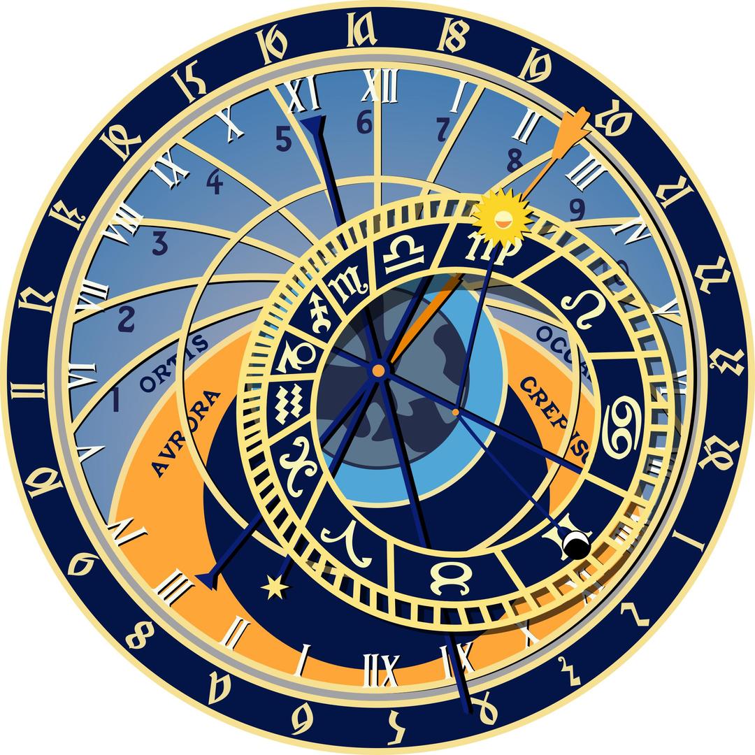 Prague astronomical clock png transparent