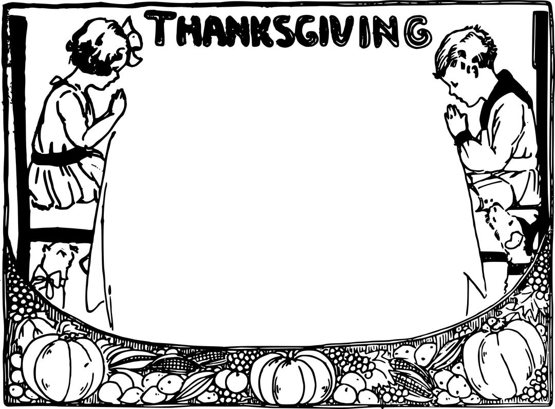 Pray Thanksgiving Frame png transparent